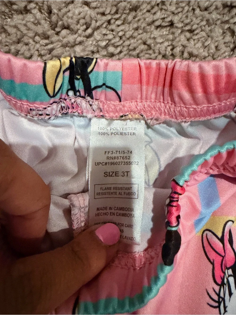 Disney Pink Minnie Mouse 3-Piece Pajama Set - Shorts & Pants